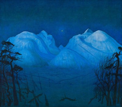 在山的冬夜 作者 Harald Oscar Sohlberg